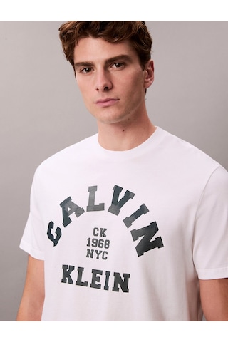 Calvin Klein Erkek T Shirt Lv04re810g Yaa Beyaz Beyaz