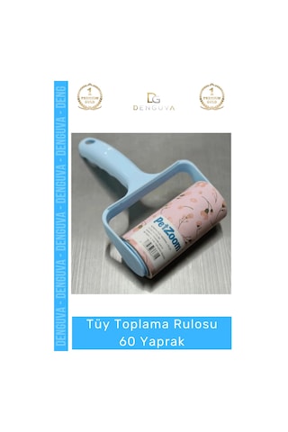 Tüyrulosu Pratik Yapışkanlı Kedi Köpek Tiftik Toz Temizleyici Aparatı Tüy Toplama Rulosu 60 Yaprak