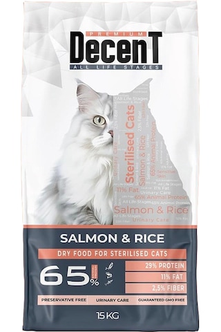 Decent Somonlu Kısırlaştırılmış Yetişkin Kedi Maması 15 KG Decent Somonlu Kısırlaştırılmış Yetişkin Kedi Maması 15 KG