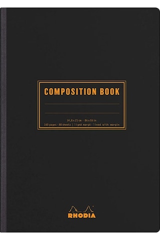 Rhodia Composition Book A5 Çizgili Defter Black 119219c Siyah