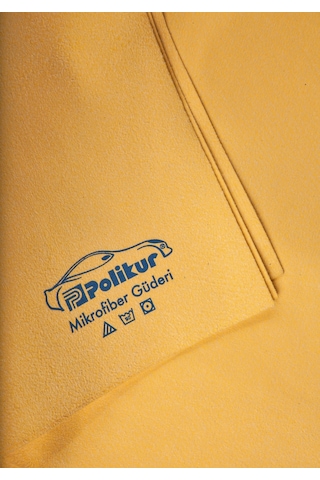 Polikur 3219 Mikrofiber Güderi Hardal Oto Kurulama Bezi 54 x 68 CM 1 Adet