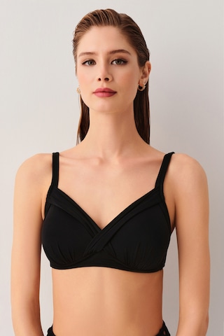 Suwen Kaplı Bantlı Toparlayıcı Bikini Üst Sbn25380012 Siyah