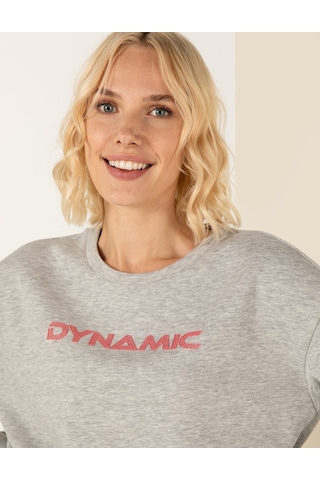 Pierre Cardin Gri Melanj Crop Top Sweatshirt 50254283-vr109