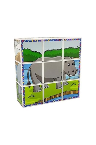 Safari Hayvanları 3d Manyetik Puzzle 9 Mıknatıslı Küp 6 Yapboz