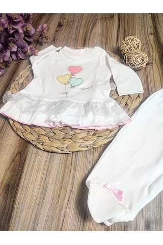Tomuycuk 10'lu Hastane Çıkışı %100 Pamuklu Özel Tasarım Nakışlı Kız Bebek Yenidoğan Ekru Mevsimlik Hediyelik Zbn15283 Ekru