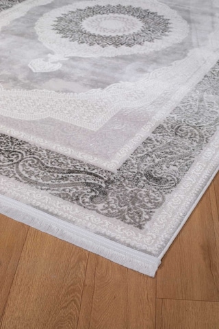 Voyage %100 Akrilik Yumuşak Dokulu Halı Kilim Salon Mutfak Koridor Yolluk Dokuma Makine Halısı Ac-408 Gri