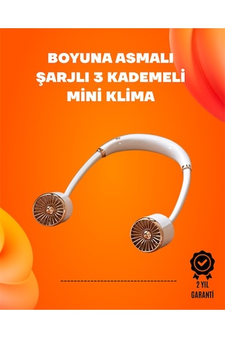 Katlanabilir Asılabilir Fan Usb Şarjlı 3 Vitesli Sessiz Mini Fan