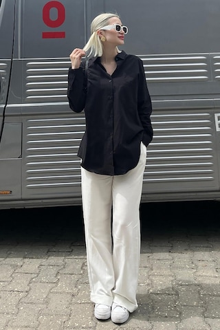 Madmext Mad Girls Siyah Oversize Gömlek Mg1369-siyah Siyah