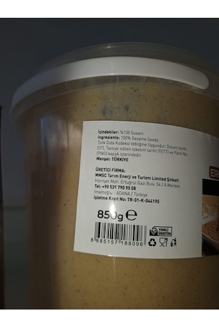 Erenzadegiler Susam Tahini 850 G Doğal, Katkısız, Geleneksel Lezzet