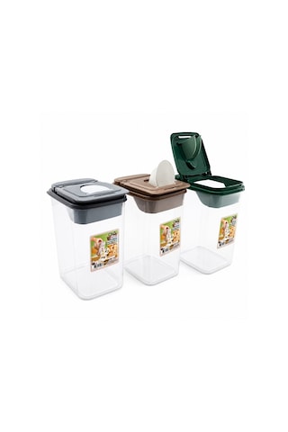 Qlux L-00993 No-3 Freshmax Renkli Erzak Kabı - Şeffaf Plastik 2800 Ml- 18'li Paket Diğer