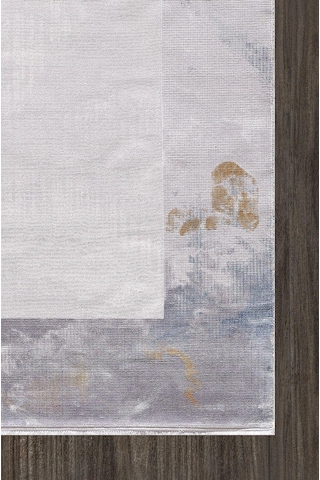 Artemis Halı Couture 00891a Gri Mavi Çerçeve Desenli İpek Halı