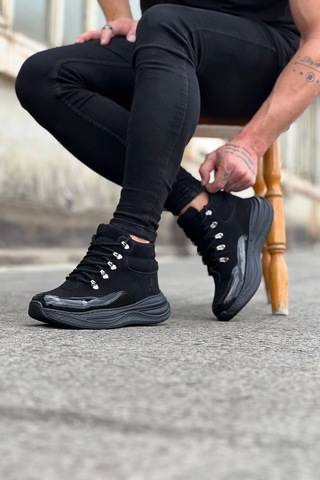 Wagoon Wg035 Kömür Rugan Yüksek Taban Yarım Bilek Bot Çok Renkli