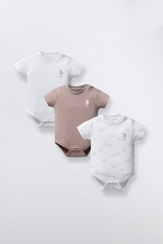 U.S. Polo Assn. U.s. Polo Assn Erkek Bebek Beyaz Body Zıbın Beyaz