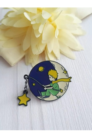 Proshik Küçük Prens Broş Küçük Rozet 242630018 Gri