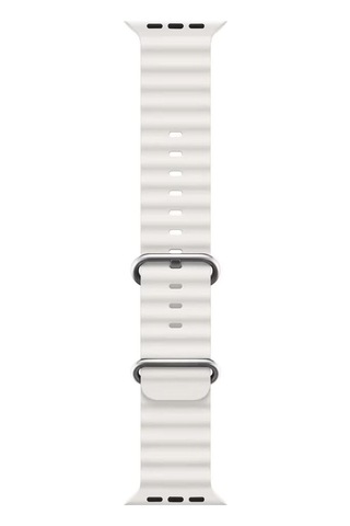 Microsonic Apple Uyumlu Watch Series 7 45mm Kordon Ocean Band Beyaz