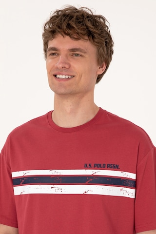 U.S. Polo Assn. Erkek Comfort Fit Vişne Bisiklet Yaka Tişört 50306912-VR223