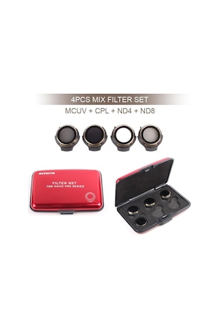 Dji Mavic Pro Kamera İçin Kızaklı Optik Lens 4 Lü Filtre Set Mcuv / Cpl / Nd4 / Nd8