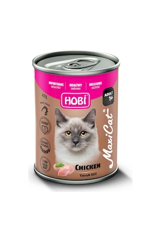 Hobi Maxicat Tavuklu Yetişkin Kedi Konservesi 400 Gr X 6 Adet - Taurin Destekli, Tam Ve Dengeli Mama