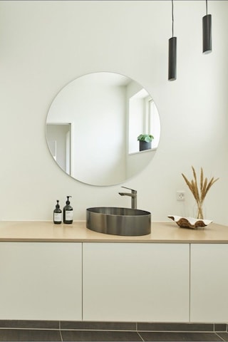 Ayna / Yuvarlak Ayna / Dekoratif Ayna / Banyo Aynası/konsol Aynası/45 Cm Çapında 45 X 45 Gümüş Oval45 Gümüş