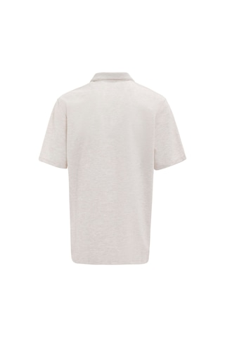 Süvari Ekru Regular Armürlü Polo Yaka Tişört-37186 Ekru