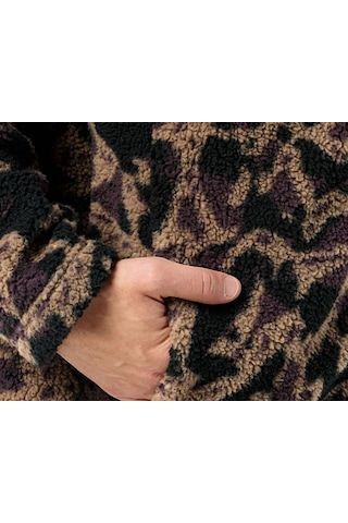 Jack Wolfskin Maarweg Print Jkt Erkek Outdoor Peluş Ceket 1711231-8889 Siyah
