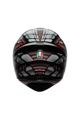 Agv K1 S E2206 Lyzard Matt Black Grey Red Configuration Kask Vizör Mavi