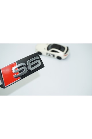 Dk Tuning S6 Gümüş Kırmızı 3d Ön Panjur Logo Audi İle Uyumlu