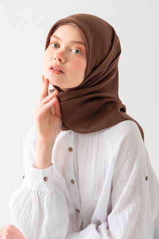 Nisanca Soft Pamuk Jakarlı Eşarp Doğal Dokulu, Hafif Ve Nefes Alan Kumaş- Bambu Kraş Eşarp Yumuşak Dokulu Düz Renk Eşarp, Tesettür Eşarp Kahve