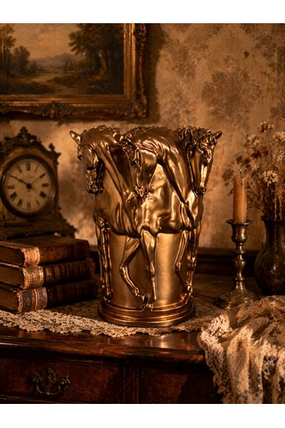 Bronze Majestic Horse Vase Antik - Bronz