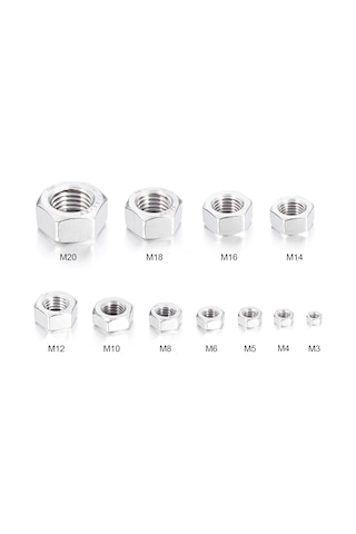 Suofeng 5 Adet M4 304 A2 Çelik Beyaz Çinko Kaplı Dın934 Yuvarlak Yüzeyli Dayanıklı Altıgen Somun Anahtarı