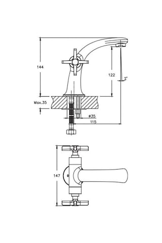 Nsk Lavabo Bataryası Trinity Çift Kollu Tek Gövde Altın N3013119