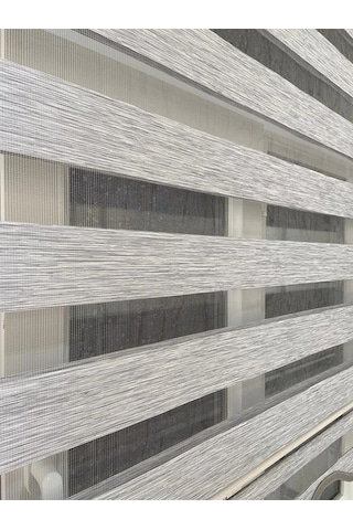 Ithal Bambu Gri Zebra Stor Perde Etek Dilimli Alüminyum Kasa Etek Dilimi  Grii 10 x 10