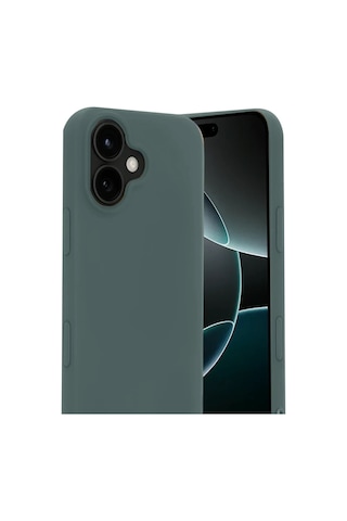 Apple İphone 17 Nano İçi Kadife Silikon - Koyu Yeşil