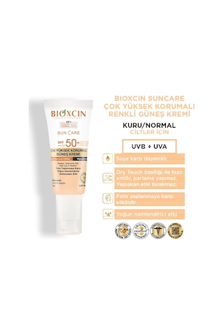 Bioxcin Sun Care Kuru ve Normal Ciltler İçin Yüksek Korumalı Renkli Güneş Kremi SPF50+ 50 ML