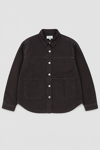 Kadın Gömlek Yaka Oversize Kahverengi Jean Ceket