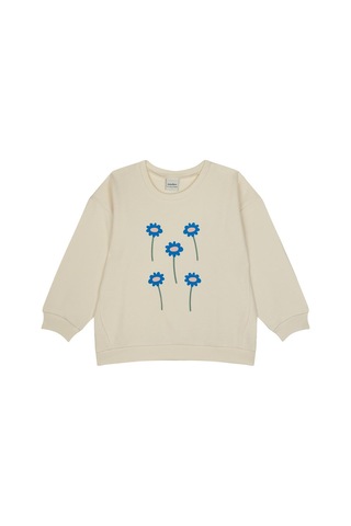 Antebies Grafik Çiçek Sweatshirt Eşofman Takımı Mavi