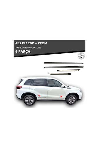 Suzuki Vitara 2014 Üzeri Yan Kapı Koruma Çıtası Plastik + Krom Unvrslppkçt00004