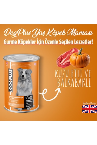 DogPlus Pate Kuzu Etli ve Balkabaklı Yetişkin Köpek Konserve Yaş Mama 395 Gr x 12 Adet