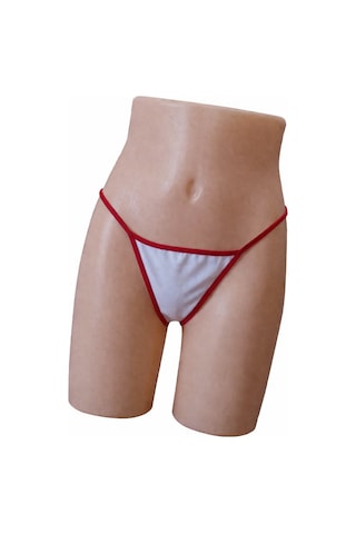 Anastasia Underwear Kadın String Tanga Külot - Kırmızı İpli Beyaz (ANS999)