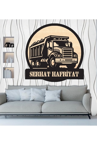 Kamyon Temalı Ahşap Duvar Tablo Ahşap