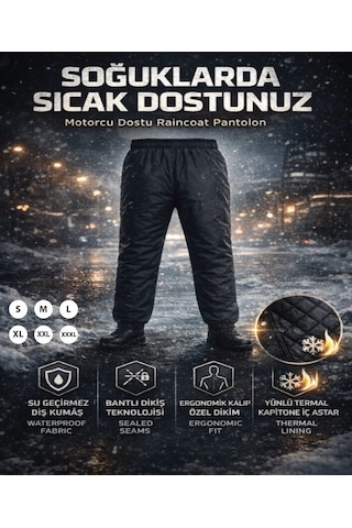 Raincoat Su Geçirmez Termal Pantolon Siyah