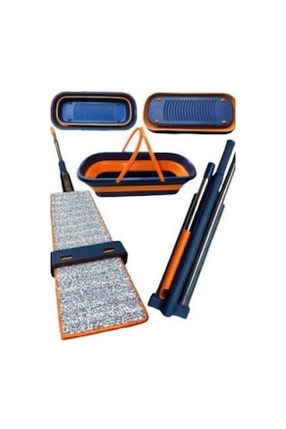 Katlanabilir Temizlik Mopu Ve Tekerlekli Kova Seti