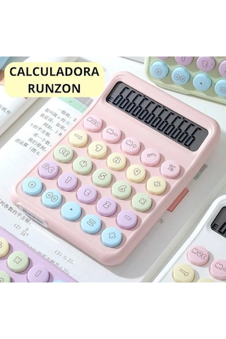 Runzon Renkli Hesap Makinesi Yuvarlak Uçlu 12 Hane Mavi Rz-822 4741 Açık Mavi