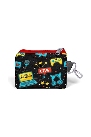 Coral High Kids Siyah Mavi Gamer Desenli Bozuk Para Çantası 21918 Siyah - Mavi