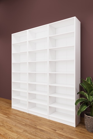 Lüks 24 Raf Ayarlanabilir Ev Ofis Kitaplık %100 MDF Dekoratif Kütüphane Kitaplık K20