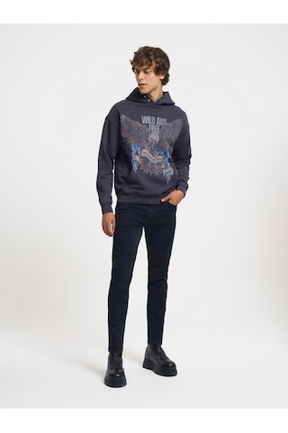 Oversize Erkek Sweatshirt Antrasit