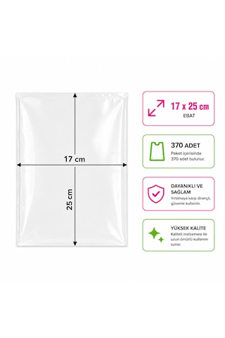 Bakkaliye Poşeti 17x25 Cm 370 Adet 0,5'lik 1 Kg Şeffaf Sızdırmaz Bakliyat Şeker Balık Market Poşeti