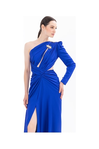 İlmio Bayan Abiye Elbise 3841003 Saks Saks