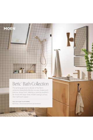 Moen Beric Mat Siyah Modern Tek Kolu Tek Delikli Banyo Bataryası Diğer