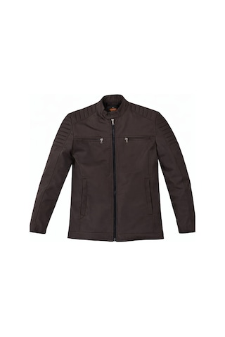 Mero Life Erkek Kahverengi Su Ve Rüzgar Geçirmez Slim Fit Astarlı Mevsimlik Mont
